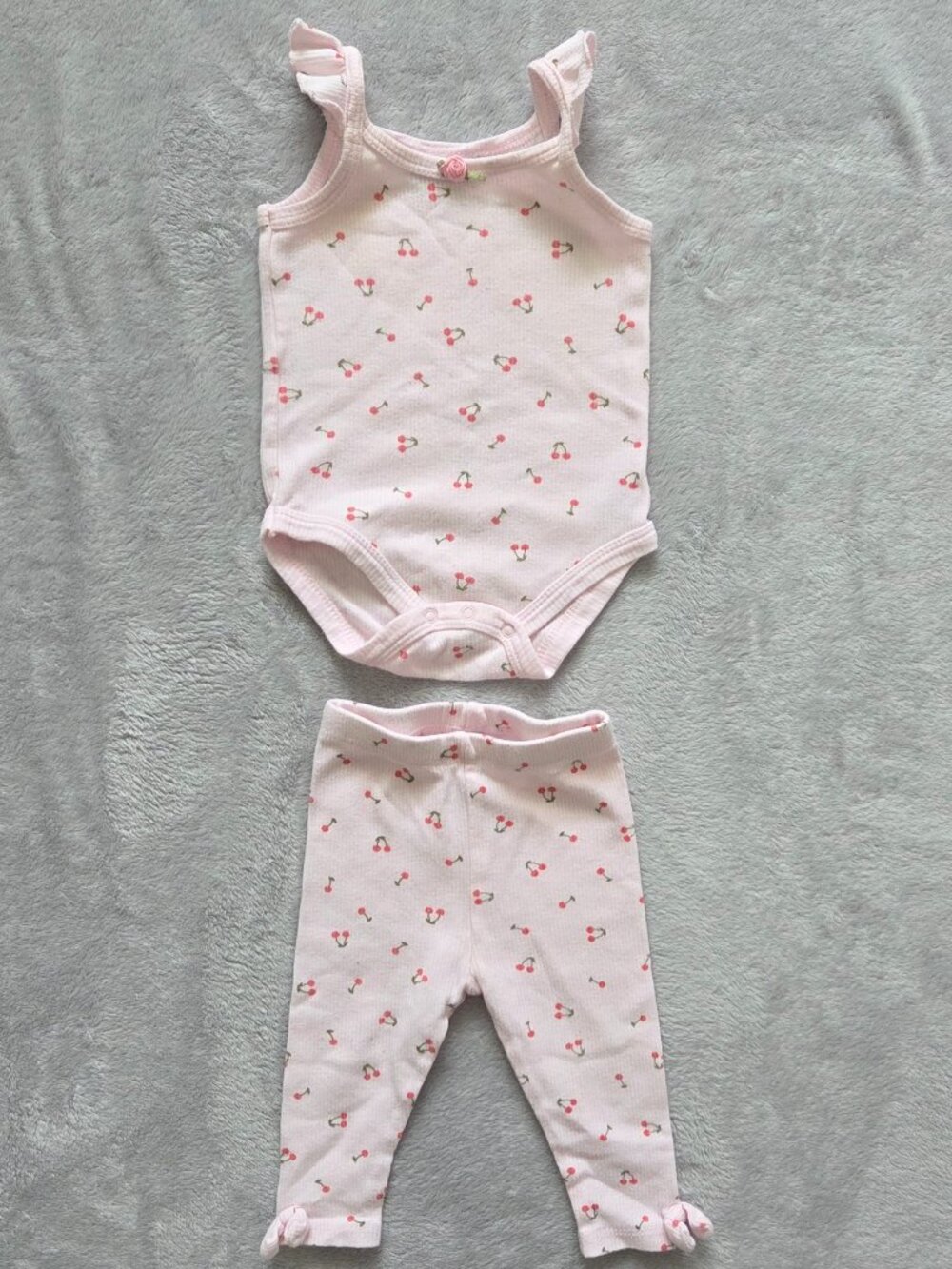 Cherry Onesie & Pant Set, 3-6 month